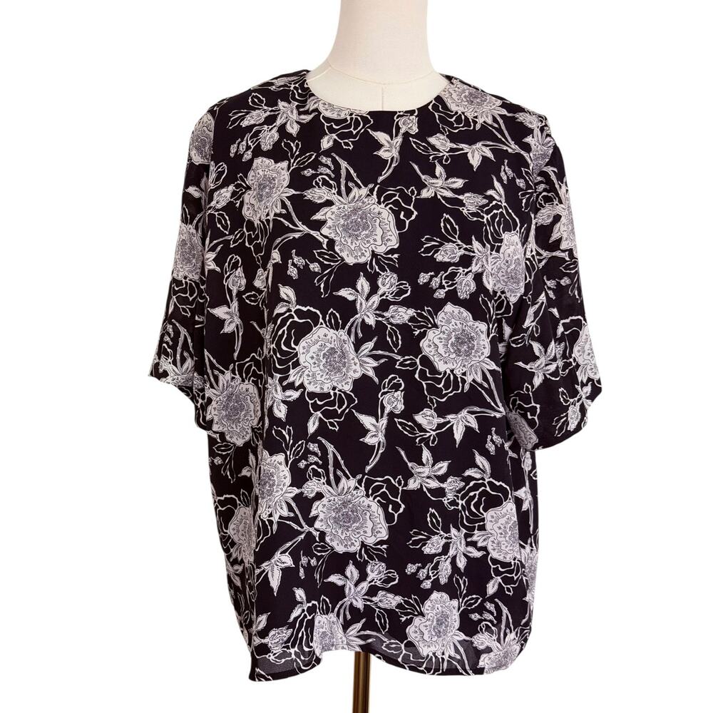 Vintage J.Jill Top Womens Size‎ 14 Floral Cottagecore Fairy Dark Romance